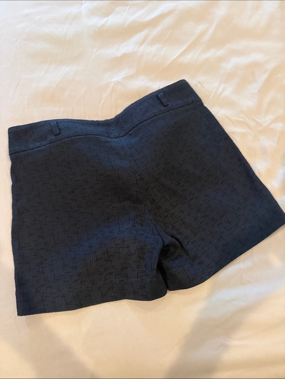Theory Navy Textured Women's Bermuda Shorts - Picture 5 of 5